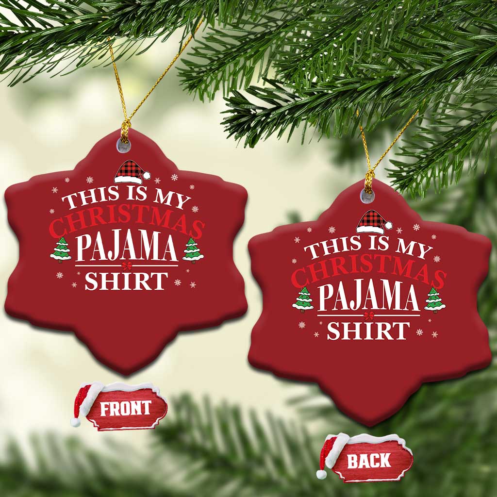 Funny Xmas Pajama Christmas Ornament PJ PJS for Family TS10 Snow Flake Red Print Your Wear