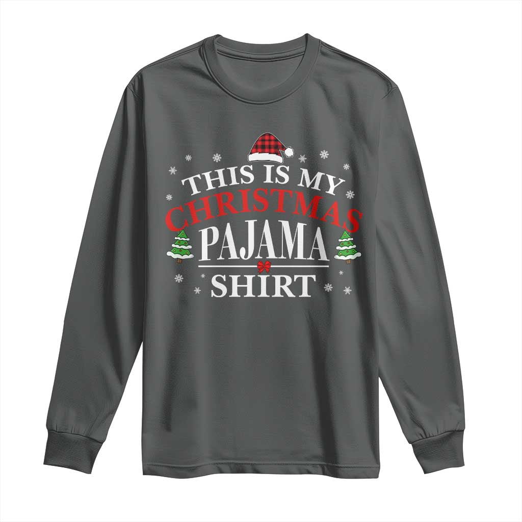 Funny Christmas Pajama Long Sleeve Shirt PJ PJS for Family TS10 Dark Heather Print Your Wear