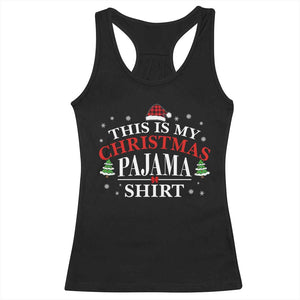 Funny Christmas Pajama Racerback Tank Top PJ PJS for Family TS10 Black Print Your Wear