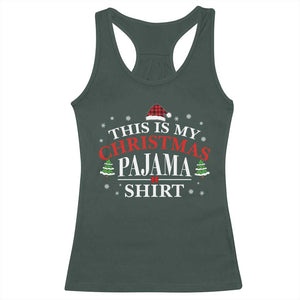 Funny Christmas Pajama Racerback Tank Top PJ PJS for Family TS10 Dark Forest Green Print Your Wear