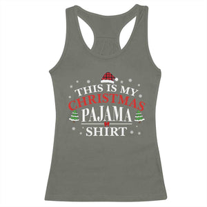 Funny Christmas Pajama Racerback Tank Top PJ PJS for Family TS10 Military Green Print Your Wear