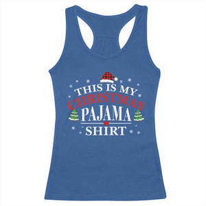 Funny Christmas Pajama Racerback Tank Top PJ PJS for Family TS10 Royal Blue Print Your Wear