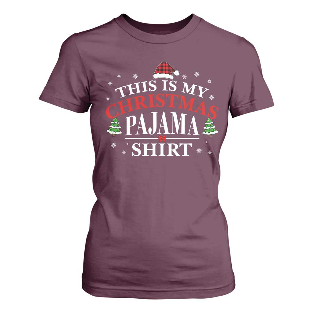 Funny Christmas Pajama T Shirt For Women PJ PJS for Family TS10 Maroon Print Your Wear