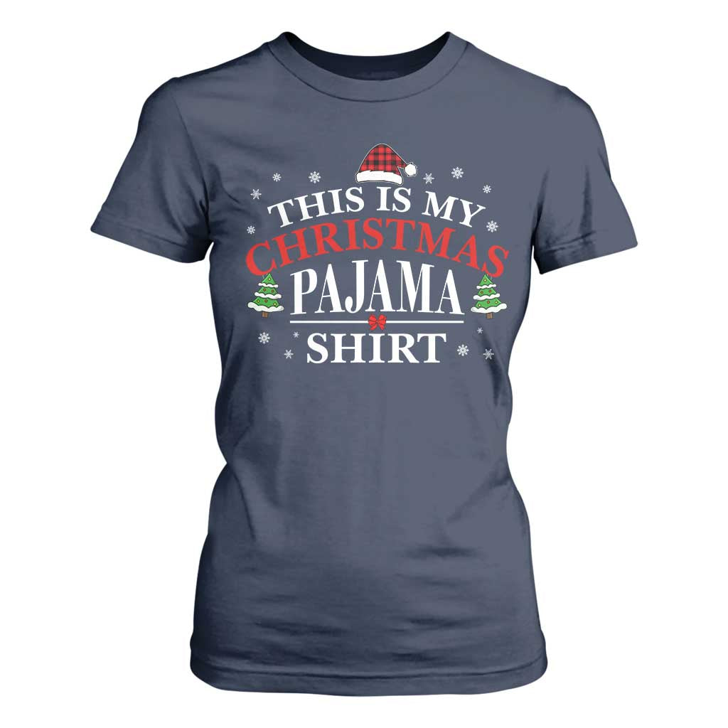 Funny Christmas Pajama T Shirt For Women PJ PJS for Family TS10 Navy Print Your Wear