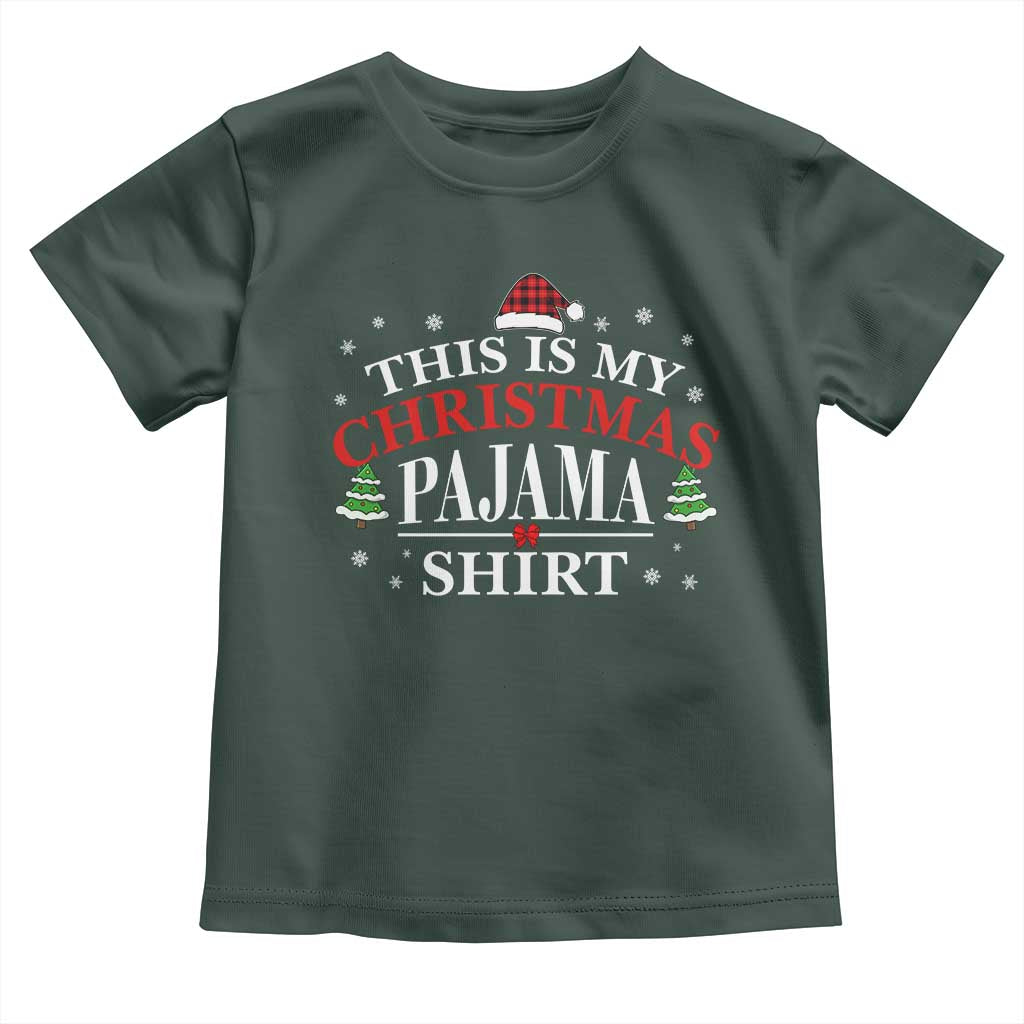 Funny Christmas Pajama Toddler T Shirt PJ PJS for Family TS10 Dark Forest Green Print Your Wear