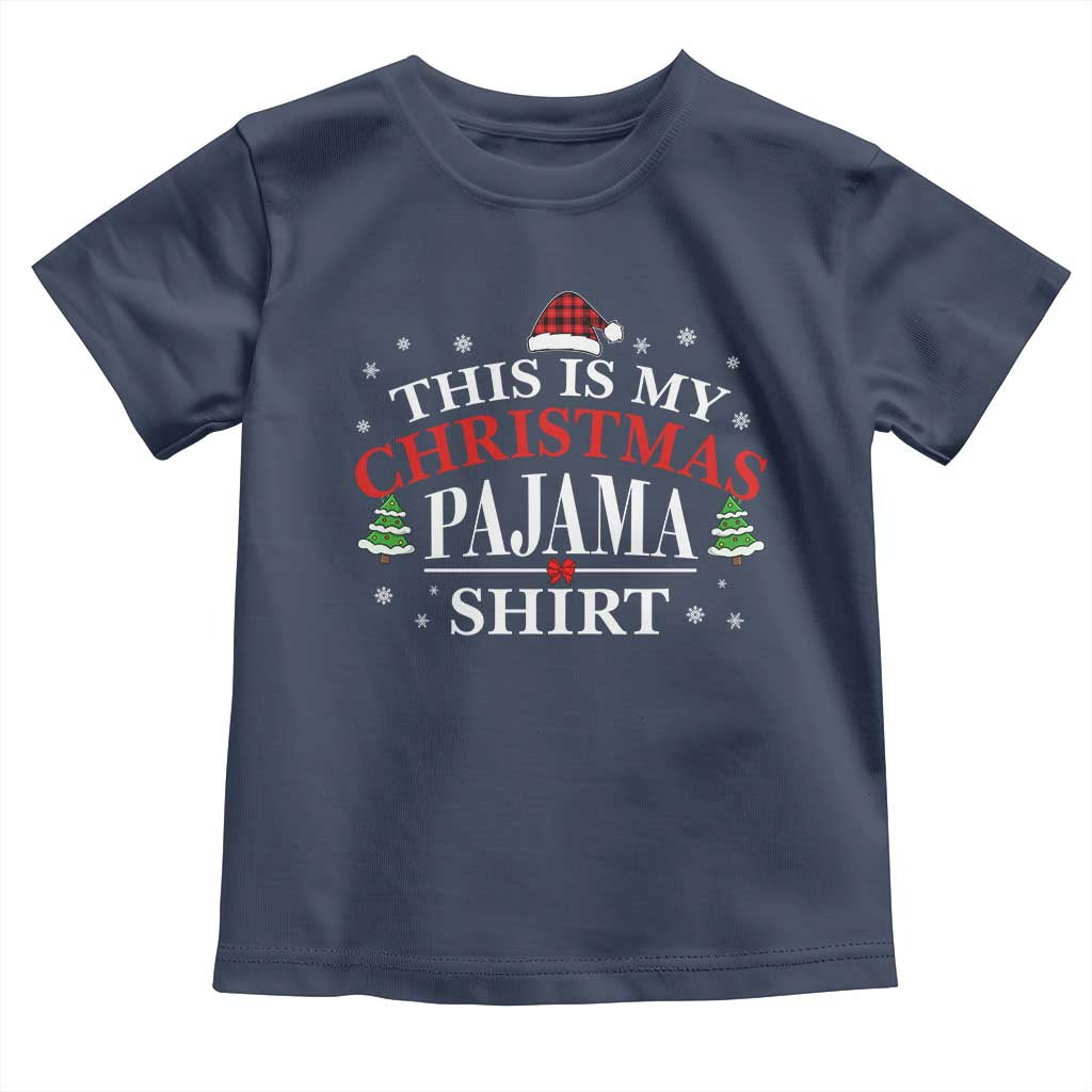 Funny Christmas Pajama Toddler T Shirt PJ PJS for Family TS10 Navy Print Your Wear