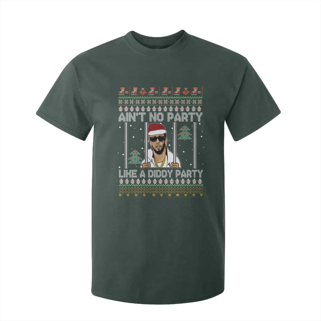 Funny Christmas T Shirt For Kid Ain't No Party Like a Diddy Party Ugly Christmas Sweater TS10 Dark Forest Green Print Your Wear