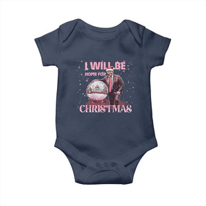 Funny Christmas Trump Baby Onesie I'll Be Home for Xmas Gifts TS10 Navy Print Your Wear