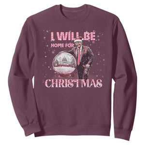 Funny Christmas Trump Sweatshirt I'll Be Home for Xmas Gifts TS10 Maroon Print Your Wear