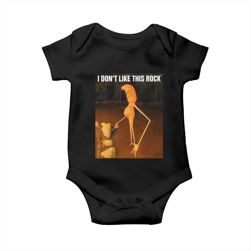 Marcus The Worm Christmas Baby Onesie I Don't Like This Rock Funny Meme TS10 Black Print Your Wear