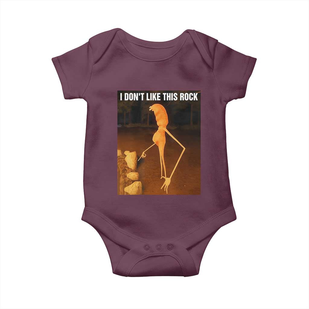 Marcus The Worm Christmas Baby Onesie I Don't Like This Rock Funny Meme TS10 Maroon Print Your Wear
