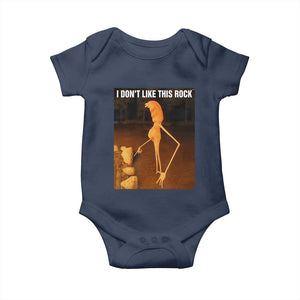 Marcus The Worm Christmas Baby Onesie I Don't Like This Rock Funny Meme TS10 Navy Print Your Wear