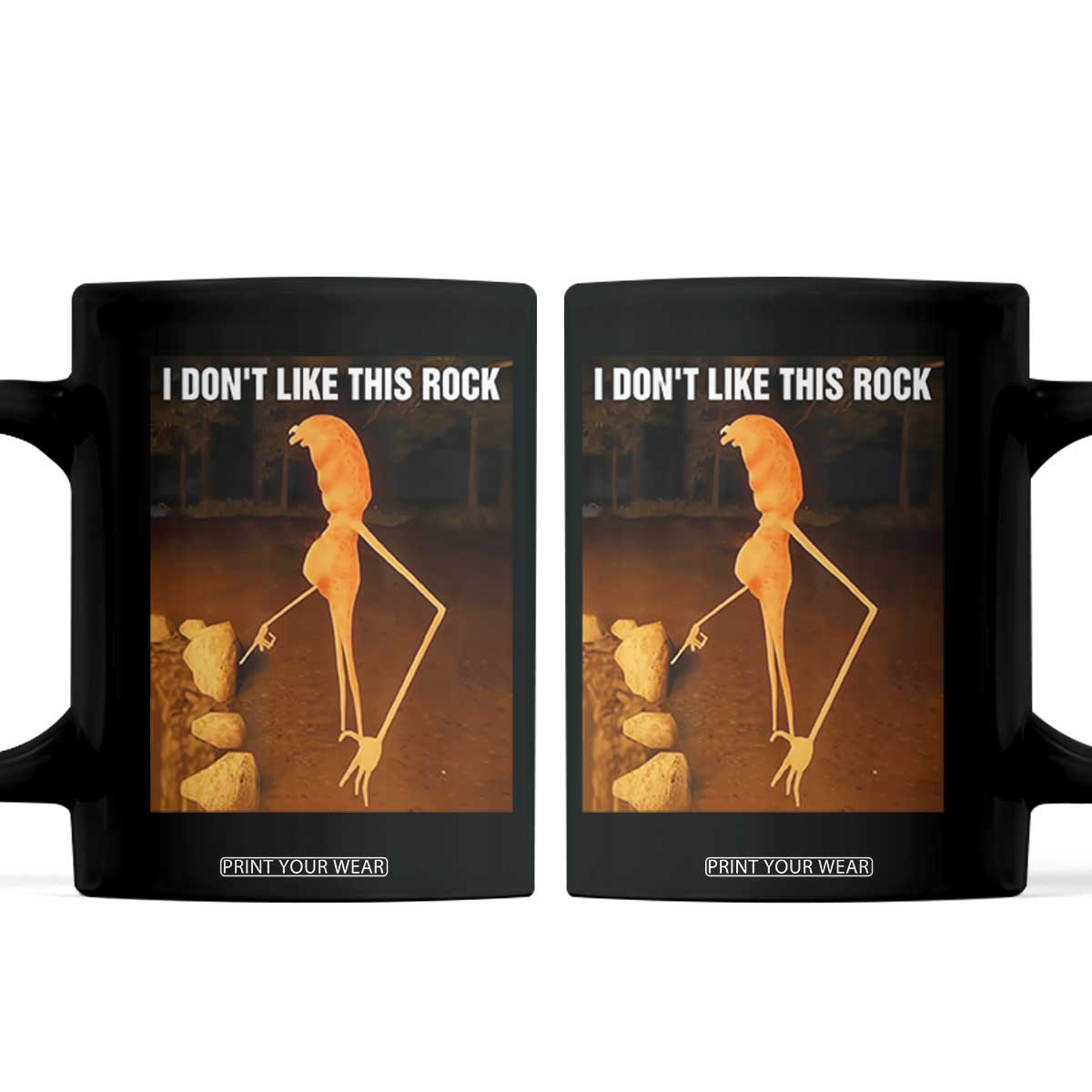 Marcus The Worm Christmas Coffee Mug I Don't Like This Rock Funny Meme TS10 Black Print Your Wear