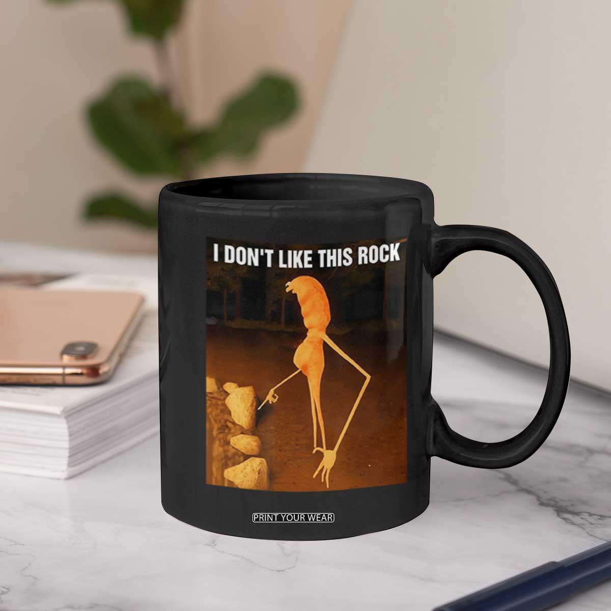 Marcus The Worm Christmas Coffee Mug I Don't Like This Rock Funny Meme TS10 Print Your Wear