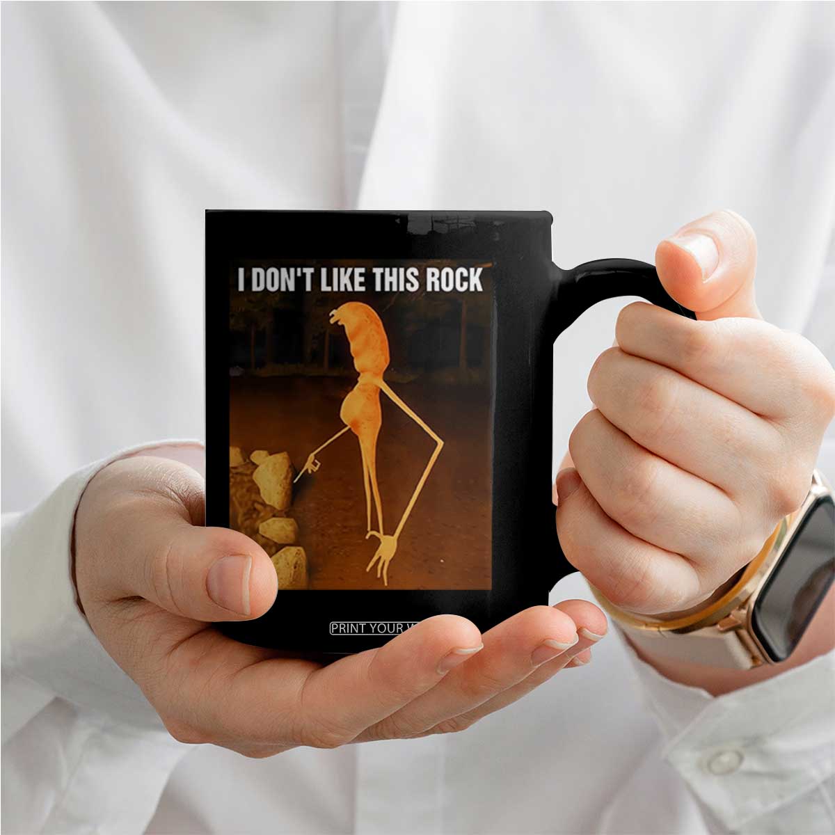 Marcus The Worm Christmas Coffee Mug I Don't Like This Rock Funny Meme TS10 Print Your Wear