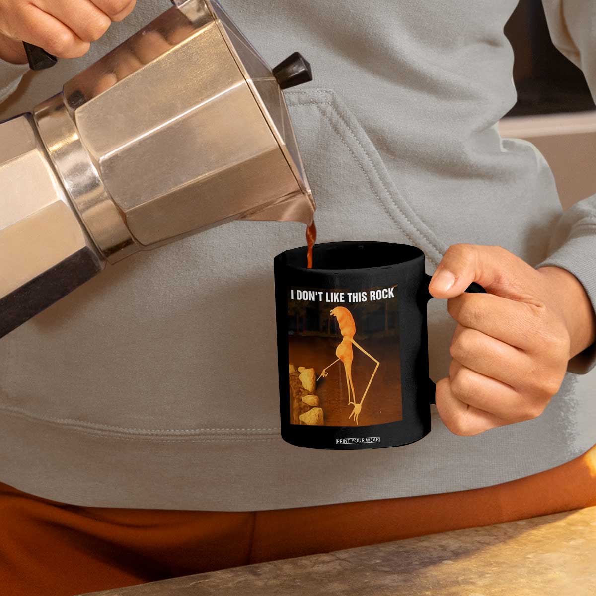 Marcus The Worm Christmas Coffee Mug I Don't Like This Rock Funny Meme TS10 Print Your Wear