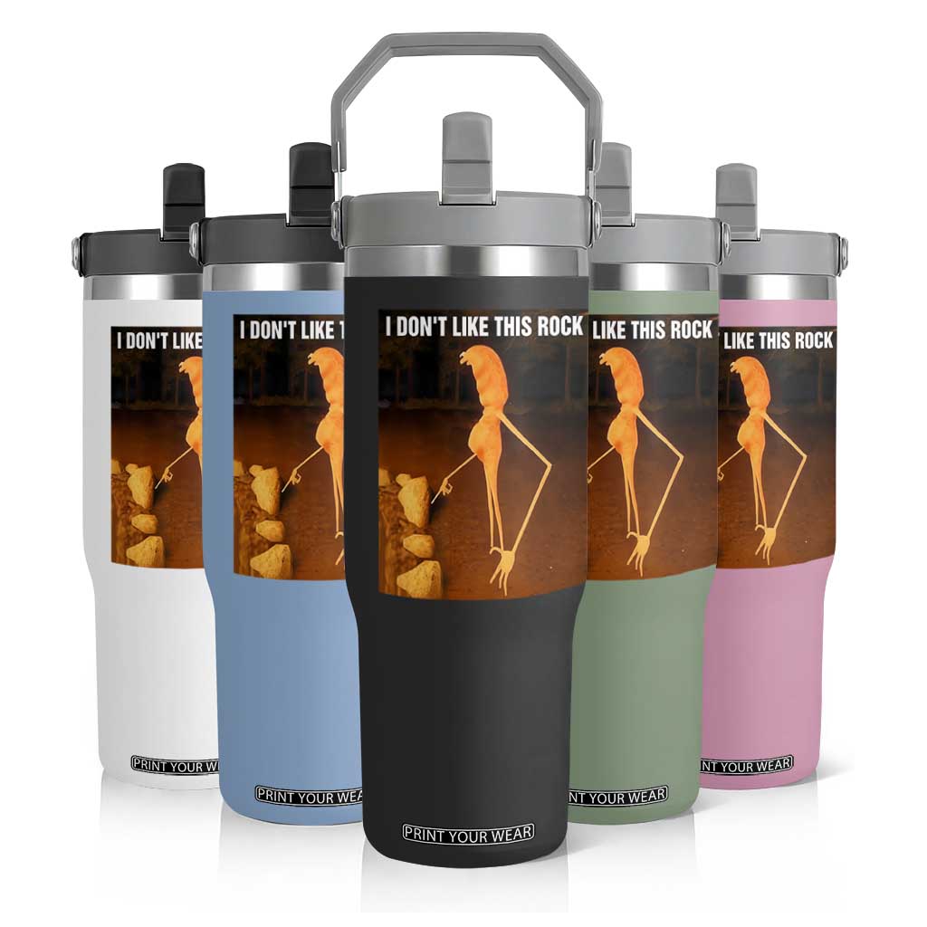 Marcus The Worm Christmas Flip Straw Tumbler I Don't Like This Rock Funny Meme TS10 Print Your Wear