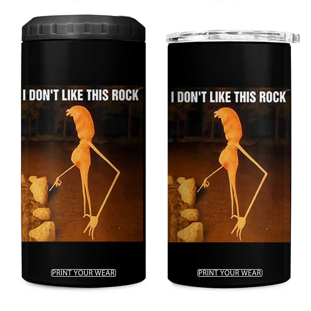 Marcus The Worm Christmas 4 in 1 Can Cooler Tumbler I Don't Like This Rock Funny Meme TS10 One Size: 16 oz Black Print Your Wear