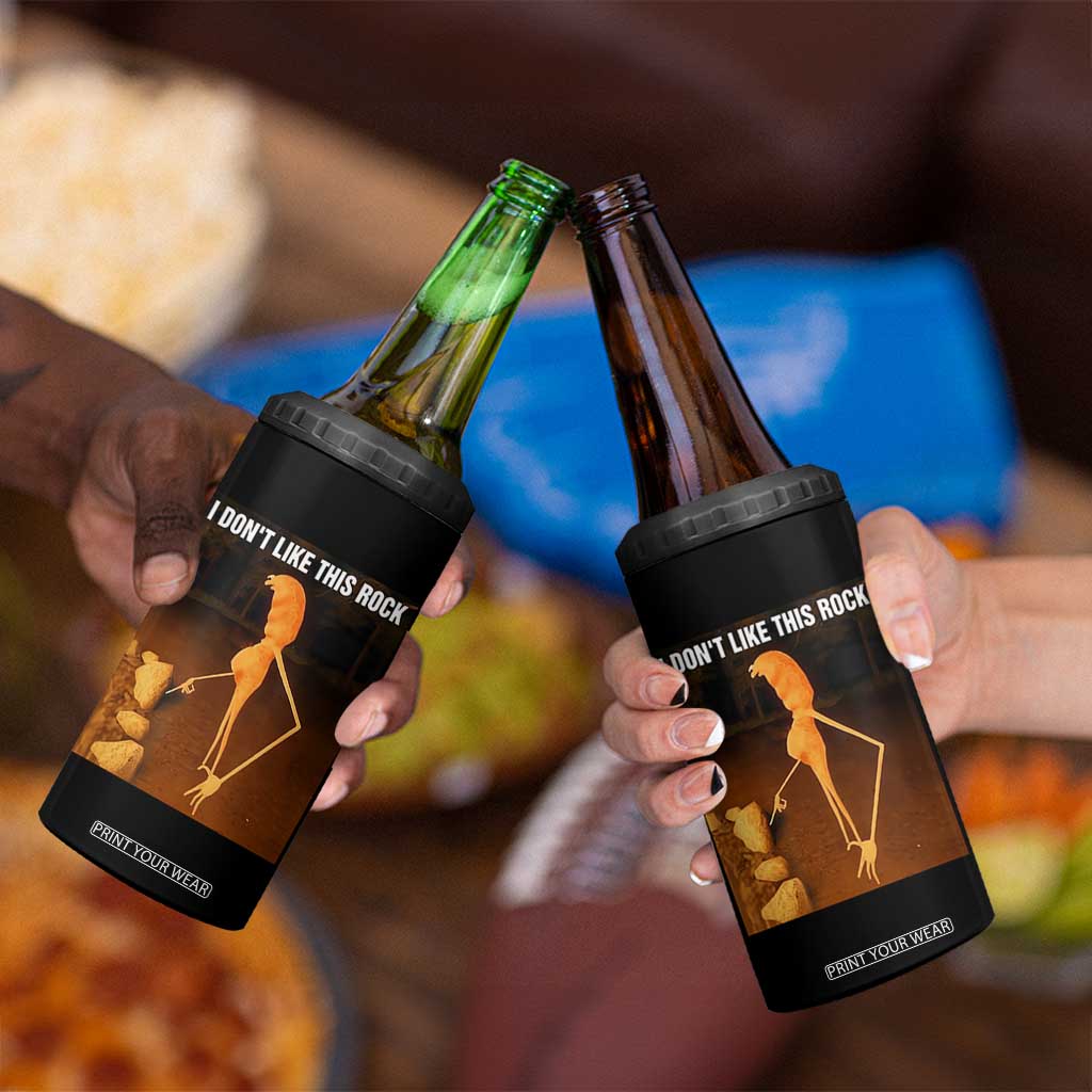 Marcus The Worm Christmas 4 in 1 Can Cooler Tumbler I Don't Like This Rock Funny Meme TS10 Print Your Wear