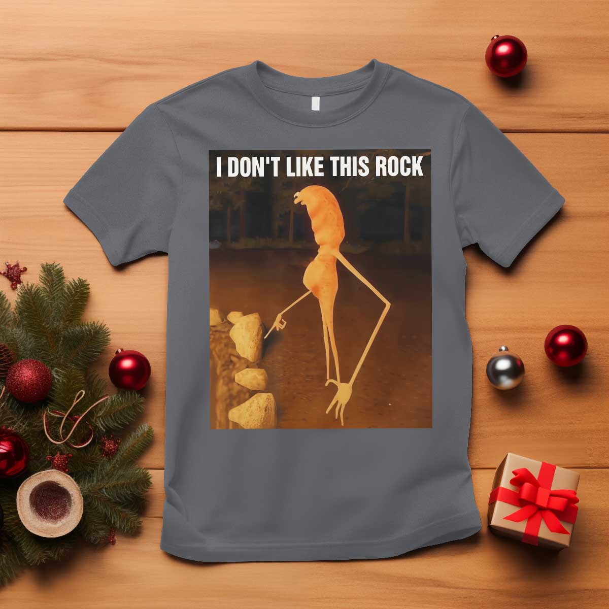 Marcus The Worm Christmas T Shirt I Don't Like This Rock Funny Meme TS10 Charcoal Print Your Wear