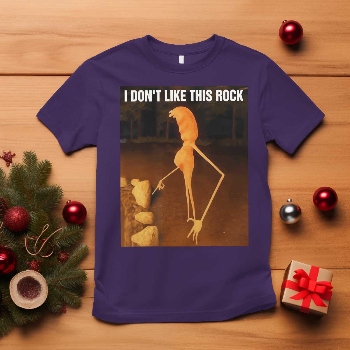 Marcus The Worm Christmas T Shirt I Don't Like This Rock Funny Meme TS10 Purple Print Your Wear