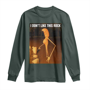 Marcus The Worm Christmas Long Sleeve Shirt I Don't Like This Rock Funny Meme TS10 Dark Forest Green Print Your Wear