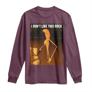 Marcus The Worm Christmas Long Sleeve Shirt I Don't Like This Rock Funny Meme TS10 Maroon Print Your Wear