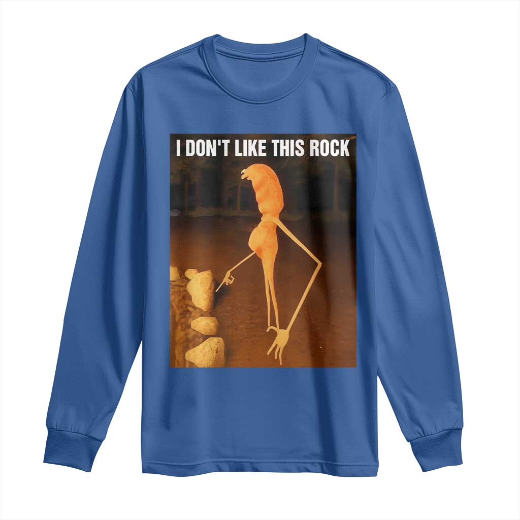 Marcus The Worm Christmas Long Sleeve Shirt I Don't Like This Rock Funny Meme TS10 Royal Blue Print Your Wear