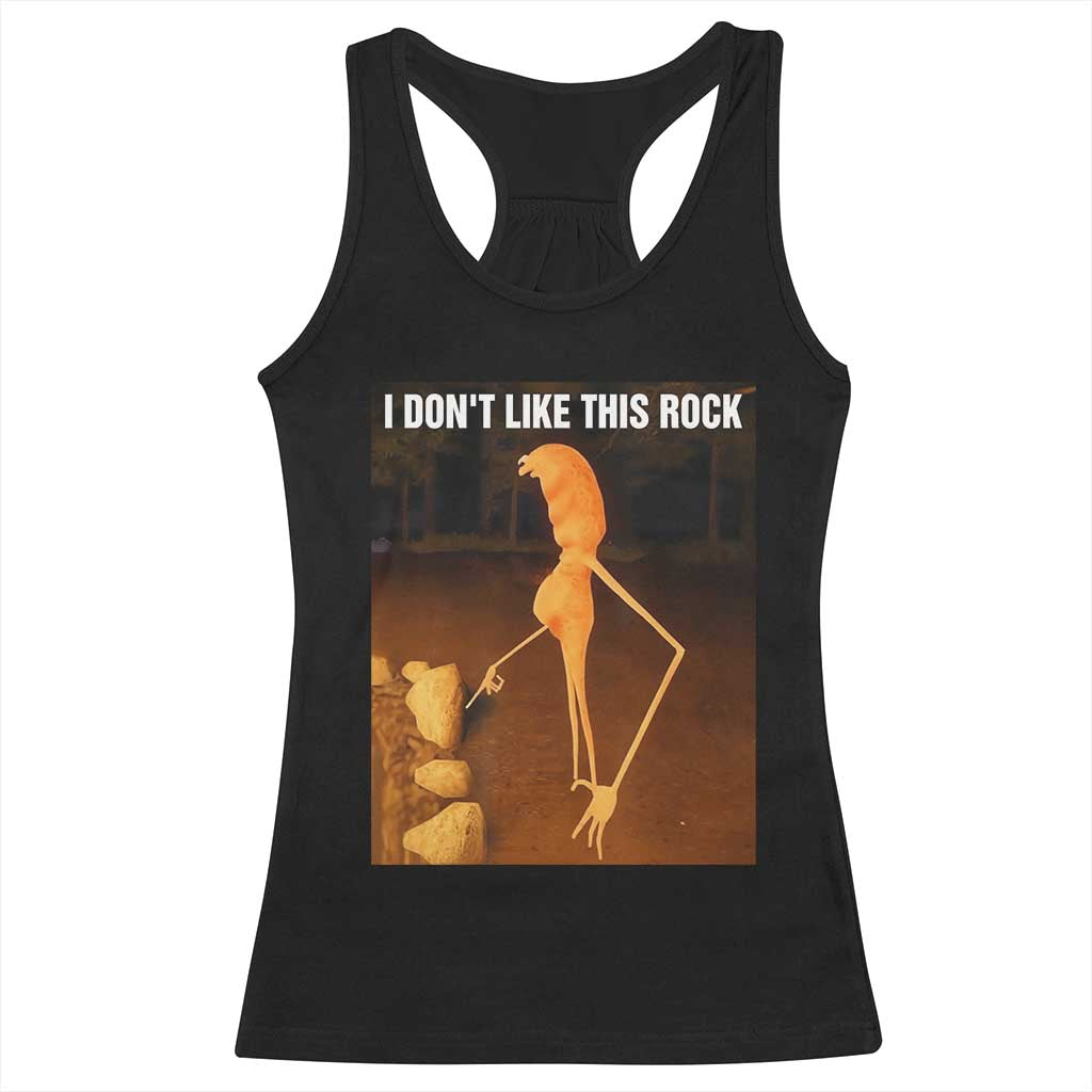 Marcus The Worm Christmas Racerback Tank Top I Don't Like This Rock Funny Meme TS10 Black Print Your Wear