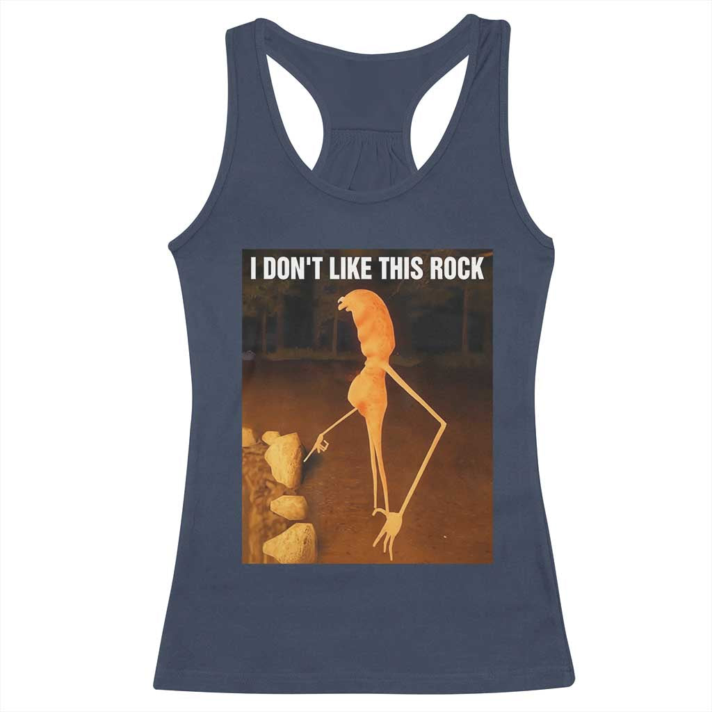 Marcus The Worm Christmas Racerback Tank Top I Don't Like This Rock Funny Meme TS10 Navy Print Your Wear