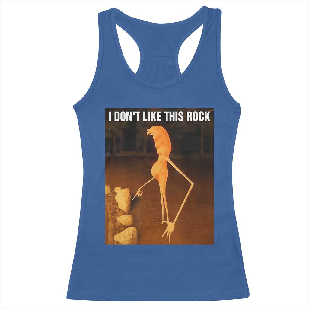 Marcus The Worm Christmas Racerback Tank Top I Don't Like This Rock Funny Meme TS10 Royal Blue Print Your Wear