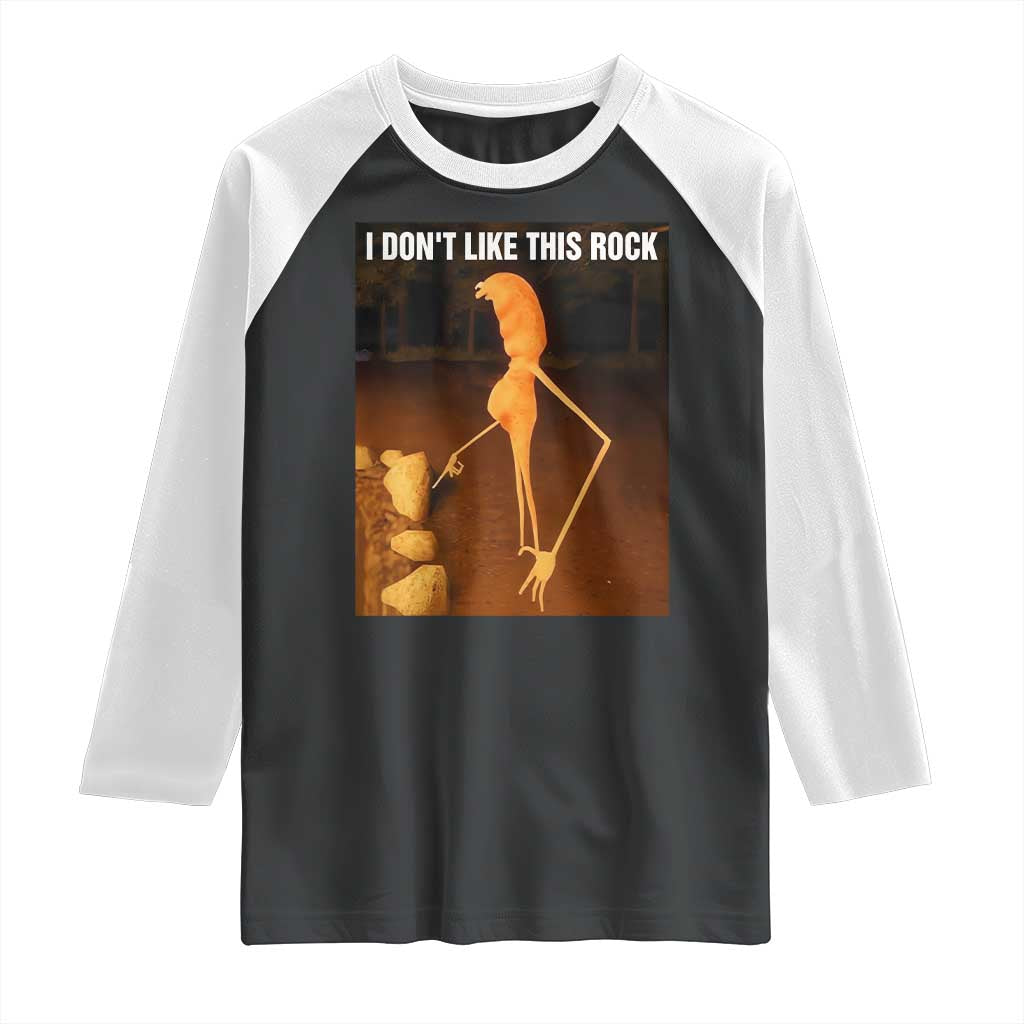Marcus The Worm Christmas Raglan Shirt I Don't Like This Rock Funny Meme TS10 Black White Print Your Wear