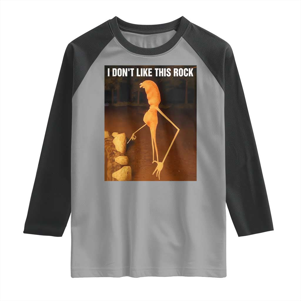 Marcus The Worm Christmas Raglan Shirt I Don't Like This Rock Funny Meme TS10 Sport Gray Black Print Your Wear