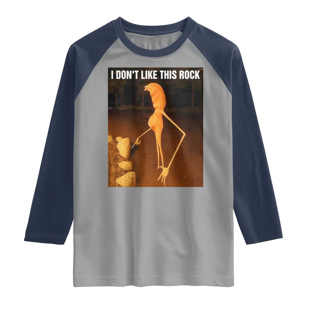 Marcus The Worm Christmas Raglan Shirt I Don't Like This Rock Funny Meme TS10 Sport Gray Navy Print Your Wear