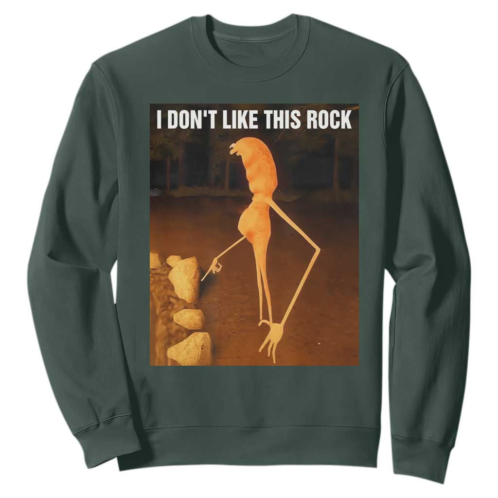 Marcus The Worm Christmas Sweatshirt I Don't Like This Rock Funny Meme TS10 Dark Forest Green Print Your Wear
