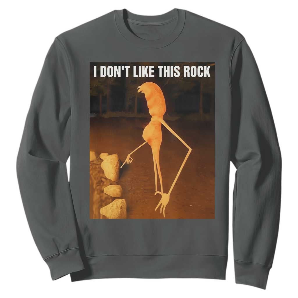 Marcus The Worm Christmas Sweatshirt I Don't Like This Rock Funny Meme TS10 Dark Heather Print Your Wear