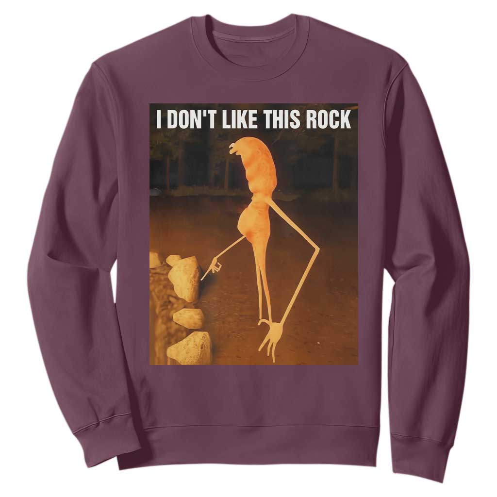 Marcus The Worm Christmas Sweatshirt I Don't Like This Rock Funny Meme TS10 Maroon Print Your Wear