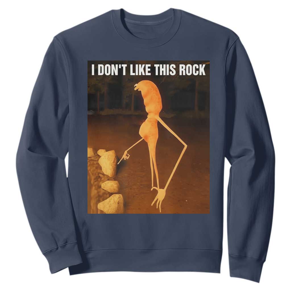 Marcus The Worm Christmas Sweatshirt I Don't Like This Rock Funny Meme TS10 Navy Print Your Wear