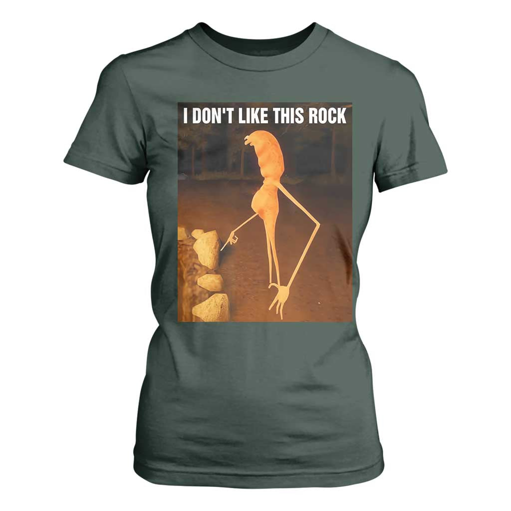 Marcus The Worm Christmas T Shirt For Women I Don't Like This Rock Funny Meme TS10 Dark Forest Green Print Your Wear