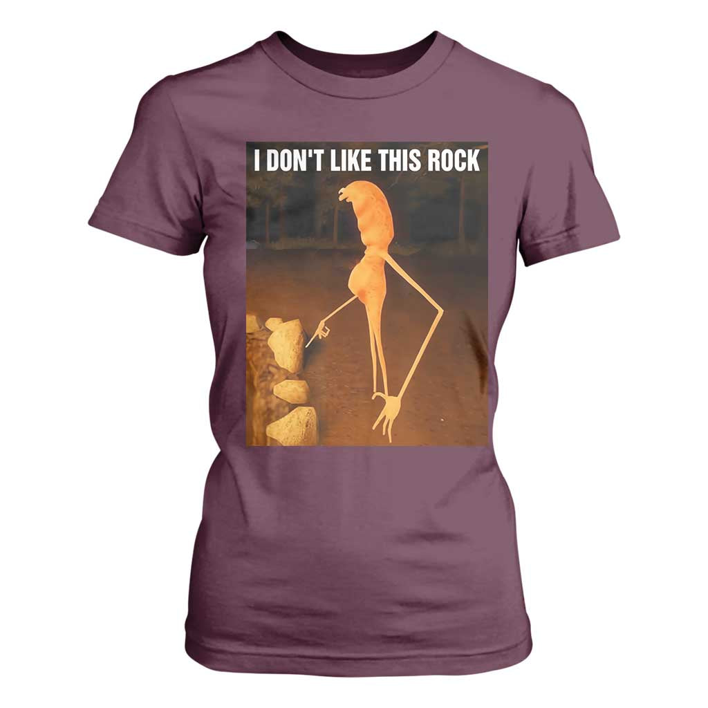 Marcus The Worm Christmas T Shirt For Women I Don't Like This Rock Funny Meme TS10 Maroon Print Your Wear