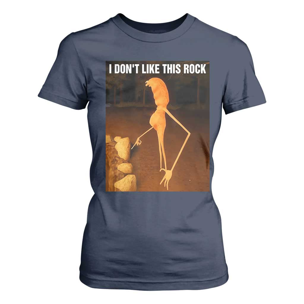 Marcus The Worm Christmas T Shirt For Women I Don't Like This Rock Funny Meme TS10 Navy Print Your Wear