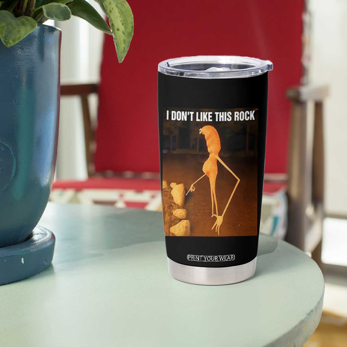 Marcus The Worm Christmas Tumbler Cup I Don't Like This Rock Funny Meme TS10 Print Your Wear