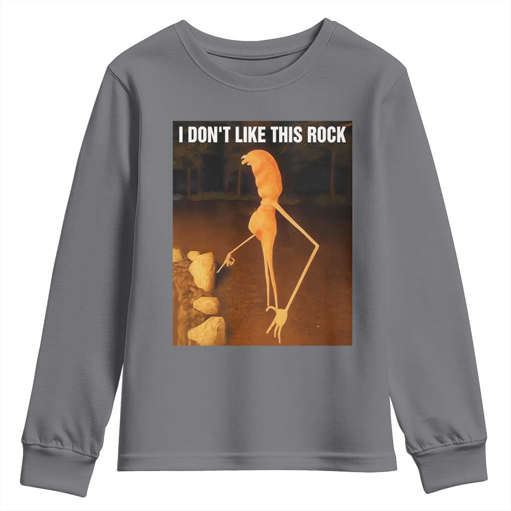 Marcus The Worm Christmas Youth Sweatshirt I Don't Like This Rock Funny Meme TS10 Charcoal Print Your Wear