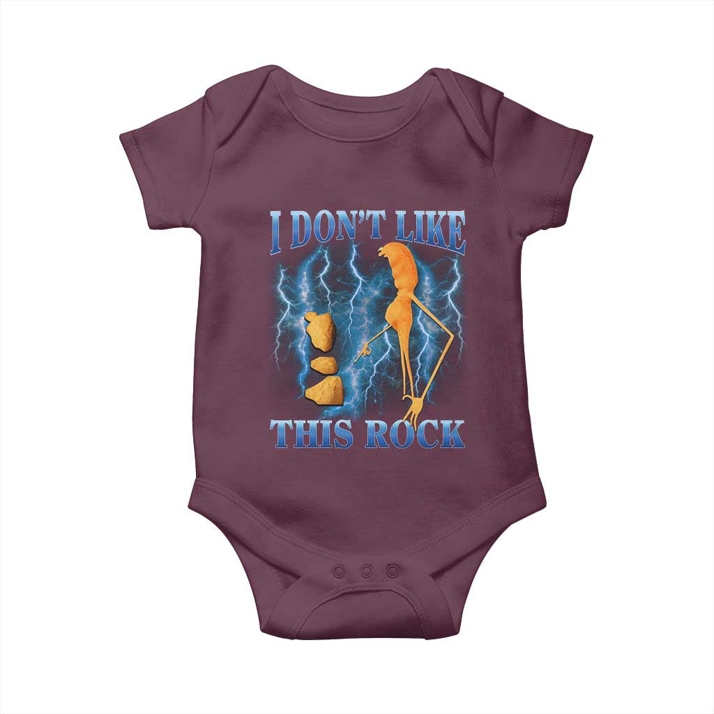 Funny Christmas Marcus The Worm Baby Onesie I Don't Like This Rock Brain Rot TS10 Maroon Print Your Wear