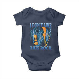 Funny Christmas Marcus The Worm Baby Onesie I Don't Like This Rock Brain Rot TS10 Navy Print Your Wear