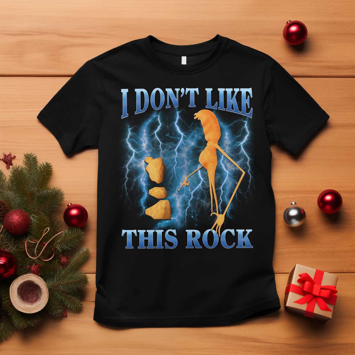 Funny Christmas Marcus The Worm T Shirt I Don't Like This Rock Brain Rot TS10 Black Print Your Wear