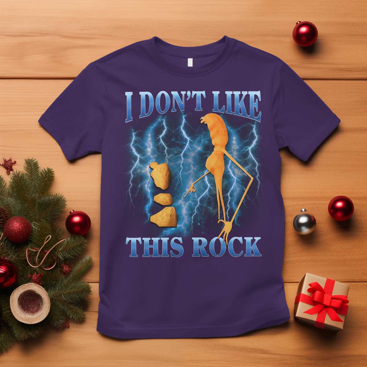Funny Christmas Marcus The Worm T Shirt I Don't Like This Rock Brain Rot TS10 Purple Print Your Wear