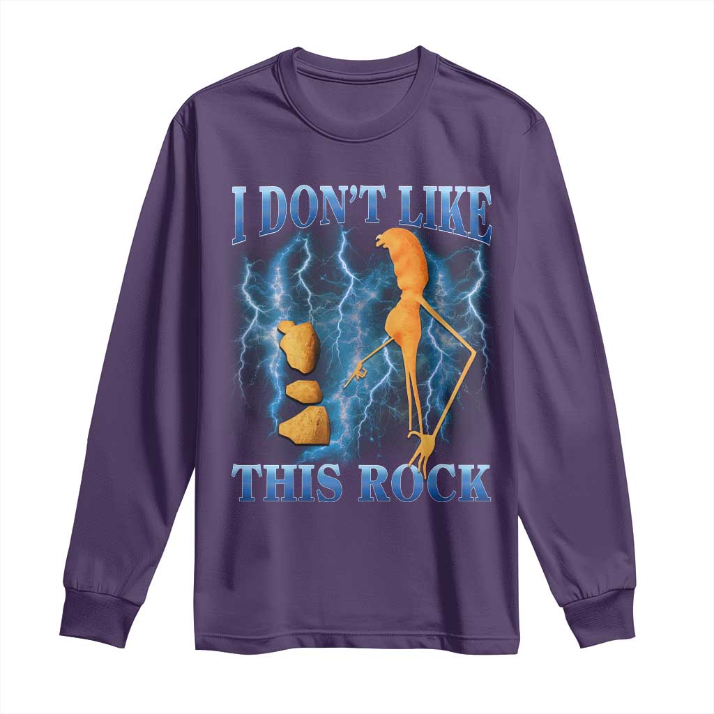 Funny Christmas Marcus The Worm Long Sleeve Shirt I Don't Like This Rock Brain Rot TS10 Purple Print Your Wear