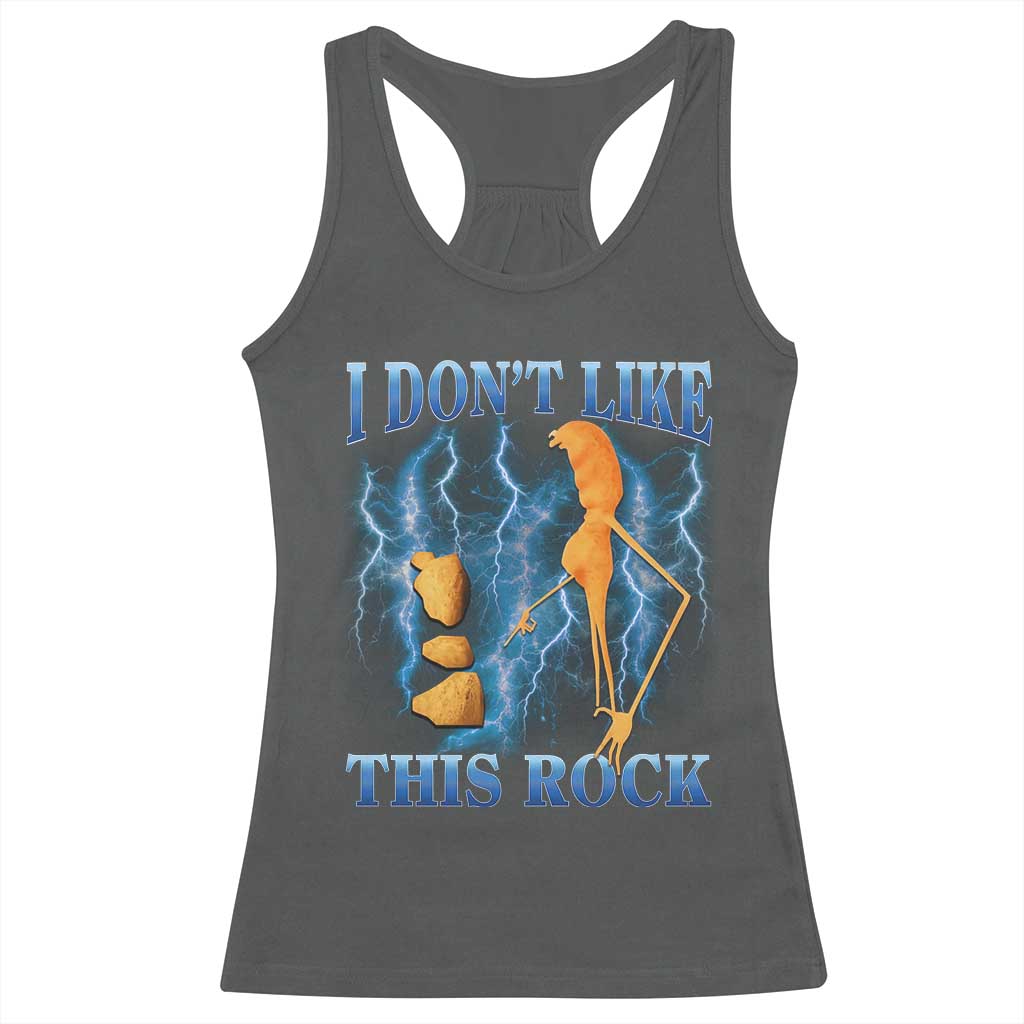 Funny Christmas Marcus The Worm Racerback Tank Top I Don't Like This Rock Brain Rot TS10 Dark Heather Print Your Wear