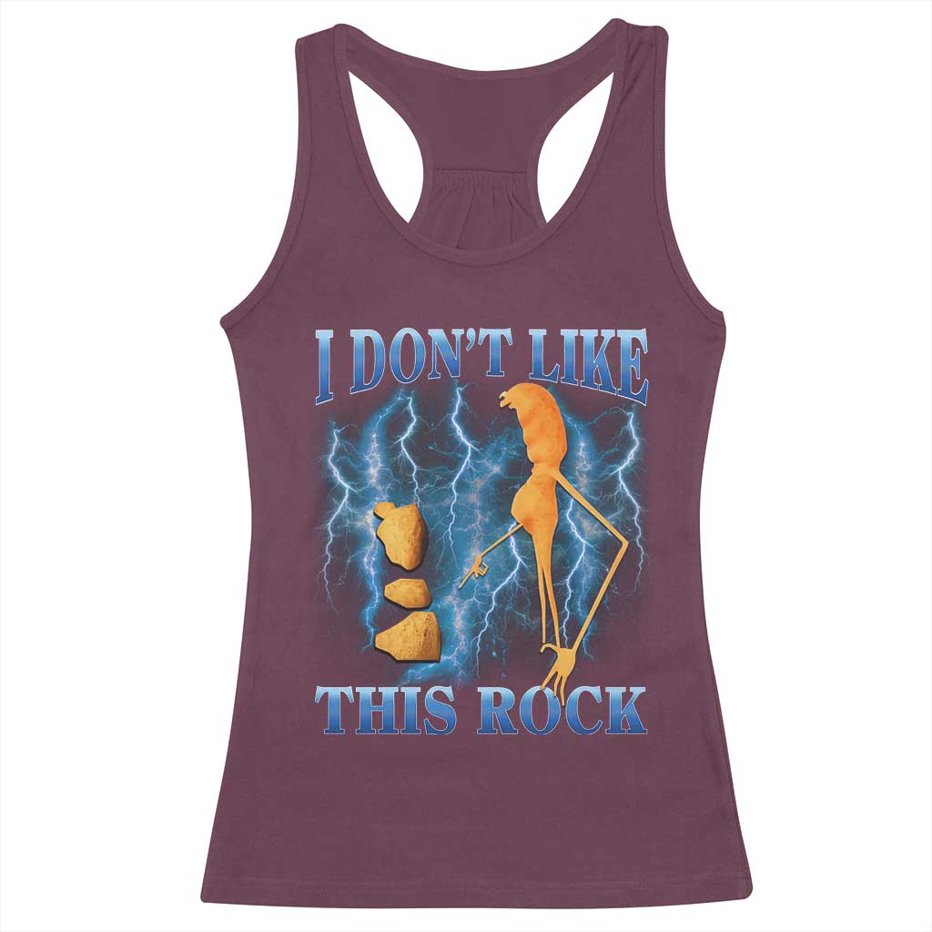 Funny Christmas Marcus The Worm Racerback Tank Top I Don't Like This Rock Brain Rot TS10 Maroon Print Your Wear